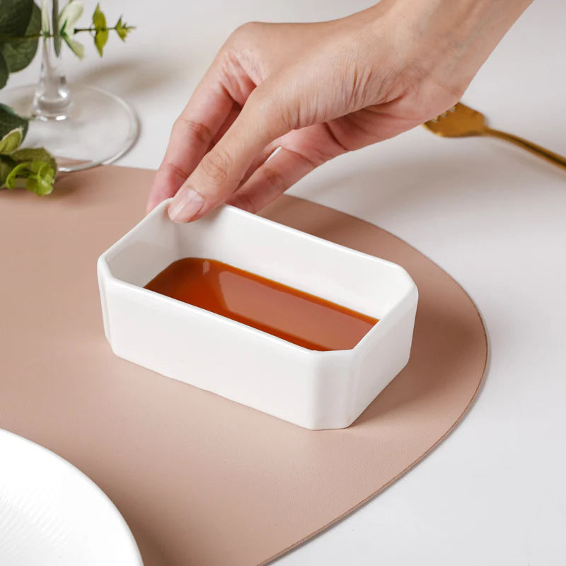 White Rectangle Dip Bowl