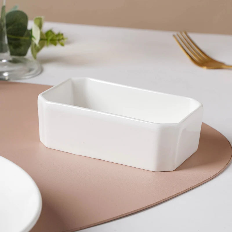 White Rectangle Dip Bowl