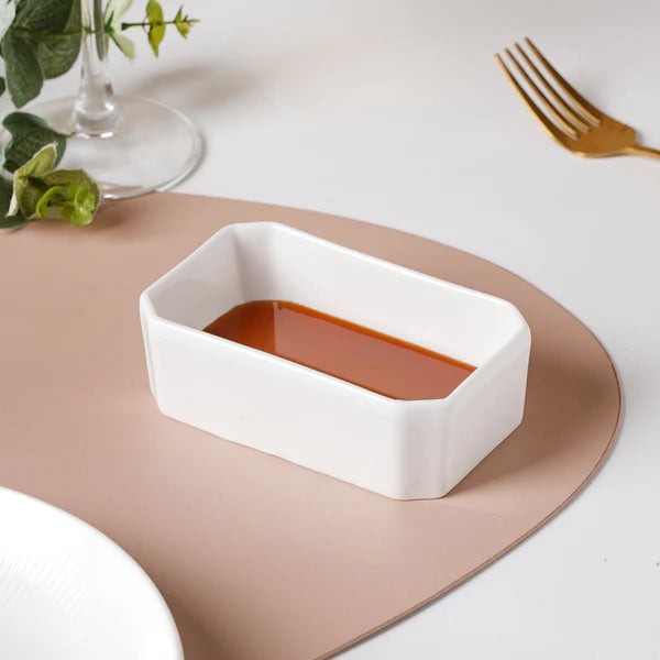 White Rectangle Dip Bowl