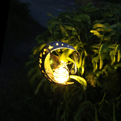 Enchanted Fairy & Crescent Moon Solar Garden Light