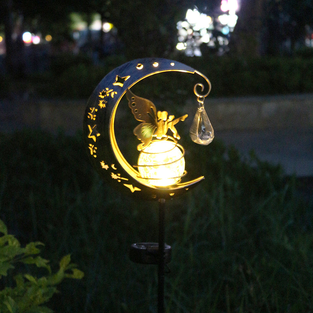 Enchanted Fairy & Crescent Moon Solar Garden Light