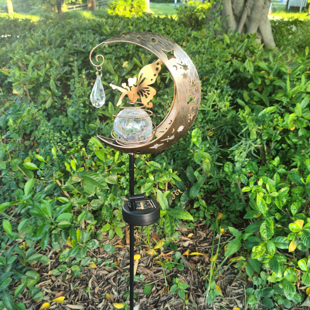 Enchanted Fairy & Crescent Moon Solar Garden Light