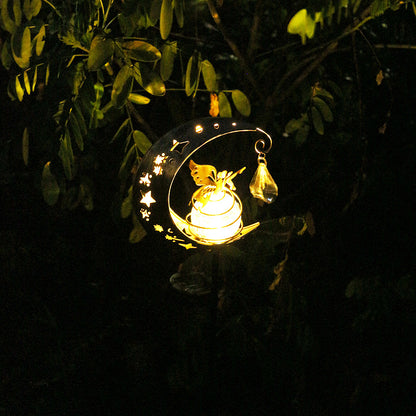 Enchanted Fairy & Crescent Moon Solar Garden Light