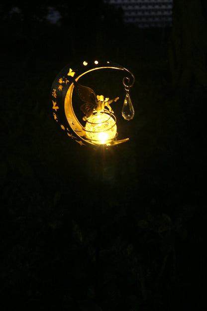 Enchanted Fairy & Crescent Moon Solar Garden Light