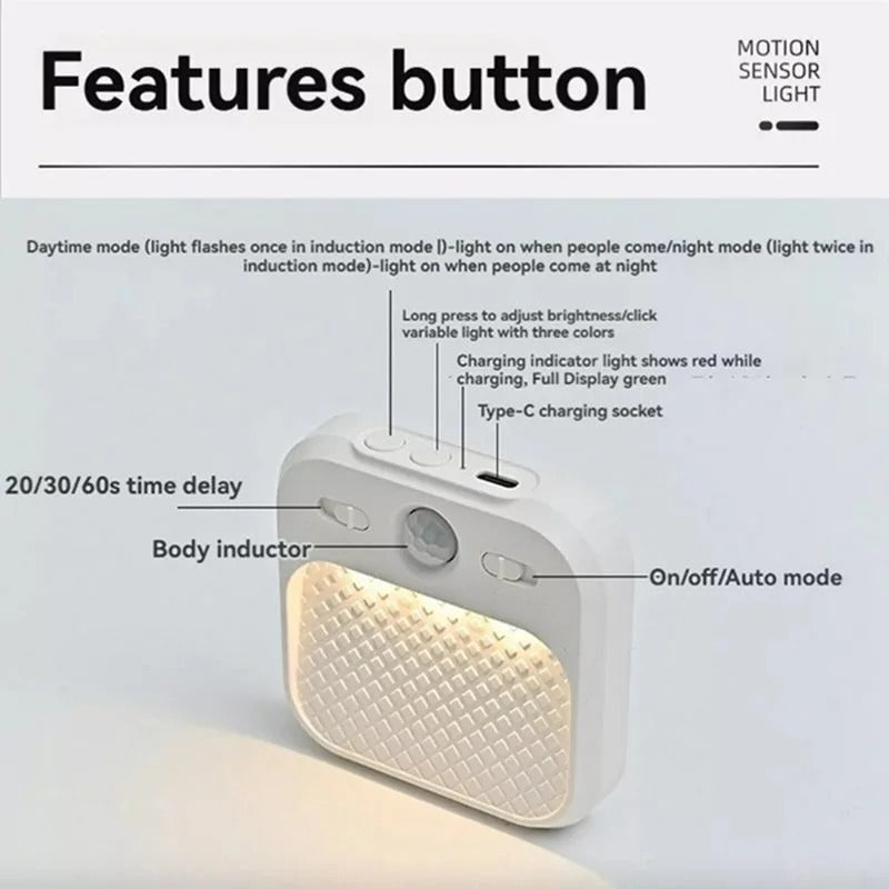 Motion-Sensing Night Light | 3-Color CCT & Dimmable