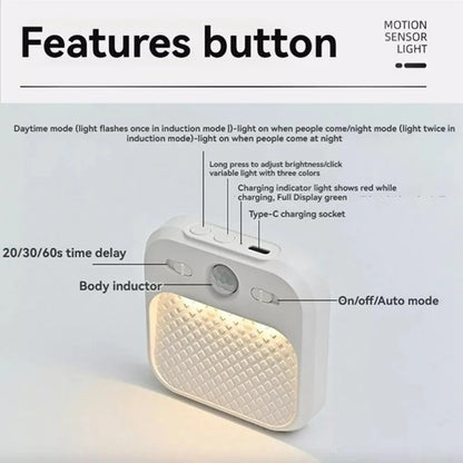 Motion-Sensing Night Light | 3-Color CCT & Dimmable